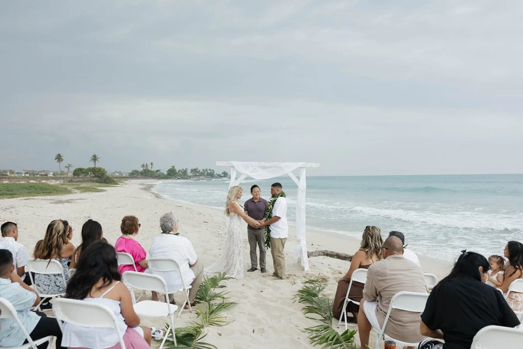 Beach wedding ceremony