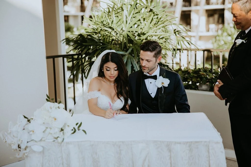 Marriage document signing