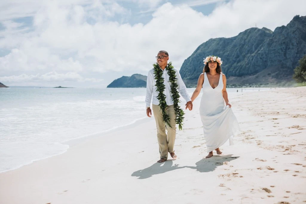 Hawaiian beach wedding