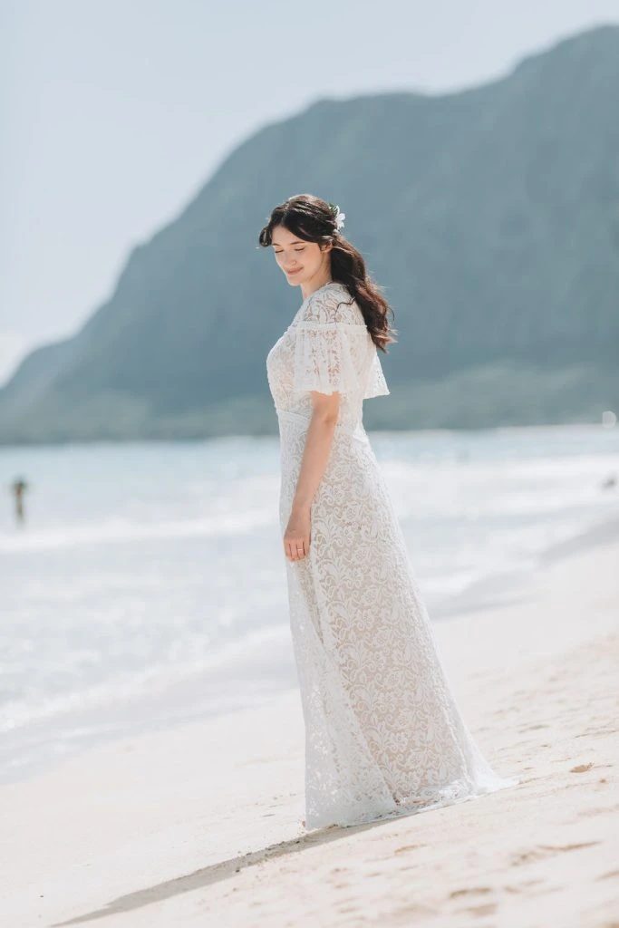 Bride in white dress