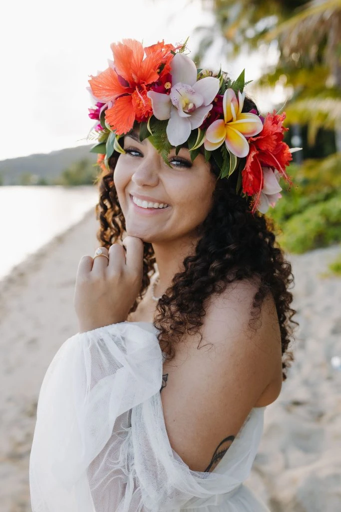 Bride with crown of flowers