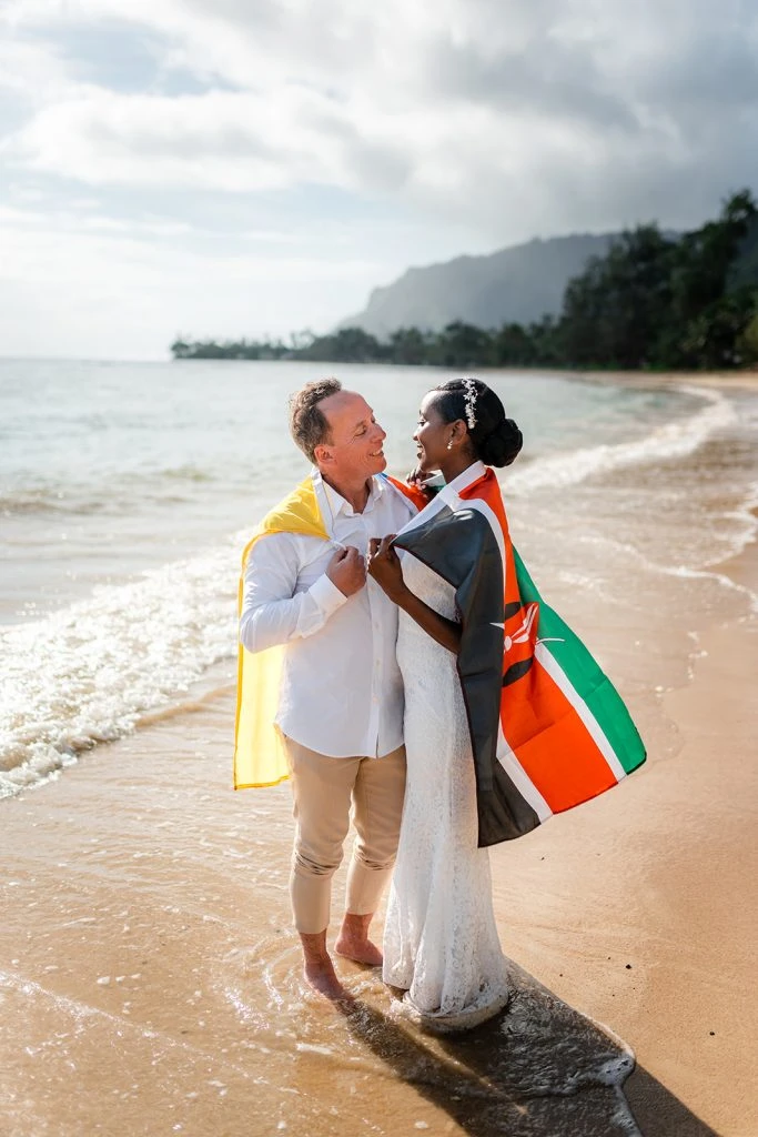Couple enjoying at beach
