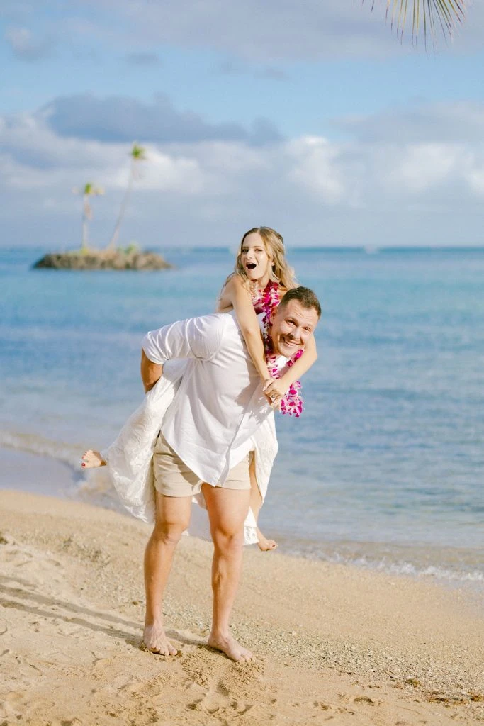Couple enjoying at beach