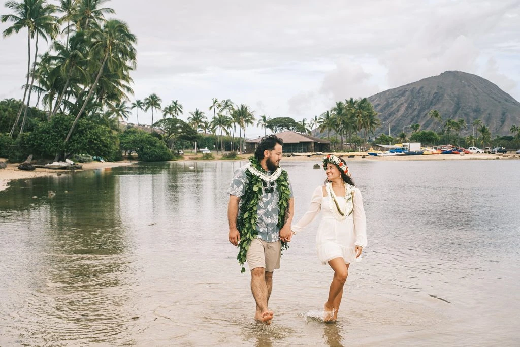 Hawaiian beach wedding