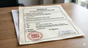 Official Hawaii marriage certificate with an Apostille stamp for international recognition.