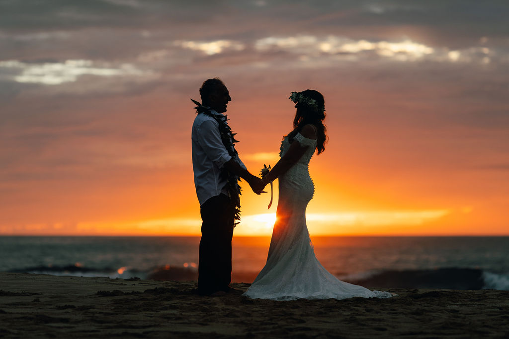 Crowd-free east-facing beach venue for an Oahu sunrise wedding